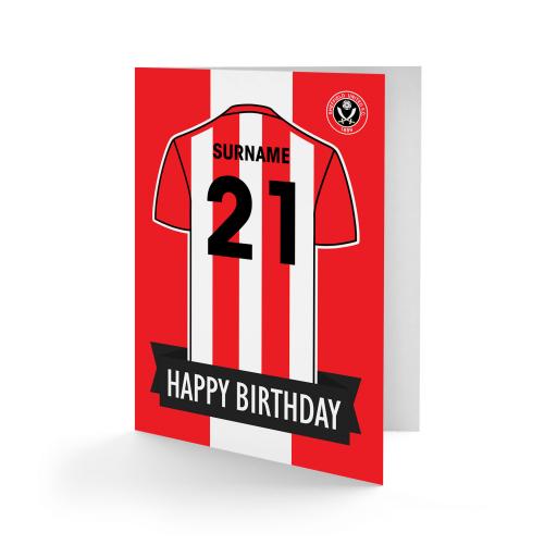 Sheffield United FC Shirt Birthday Card
