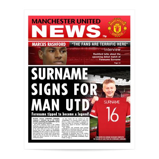 Manchester United FC News Single Page Print