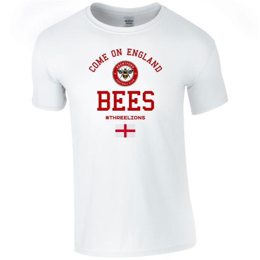 Brentford FC Come On England Adult T-Shirt (White)