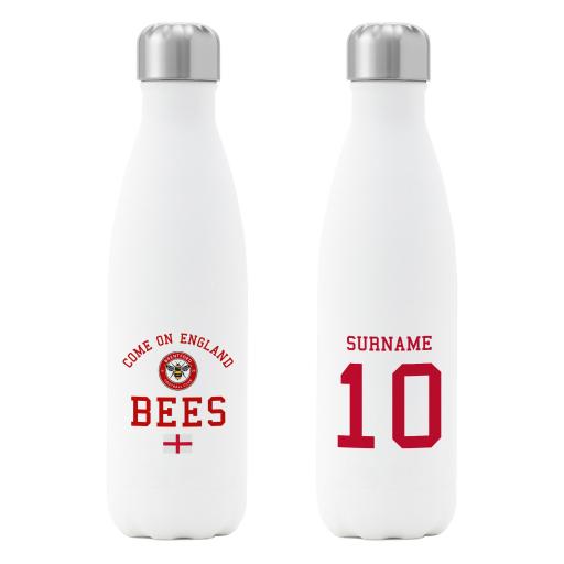 Brentford FC Come On England Insulated Water Bottle - White