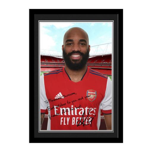Arsenal FC Lacazette Autograph Photo Framed