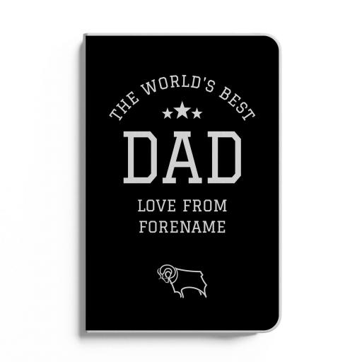 Derby County FC World's Best Dad A5 White Lined Notebook