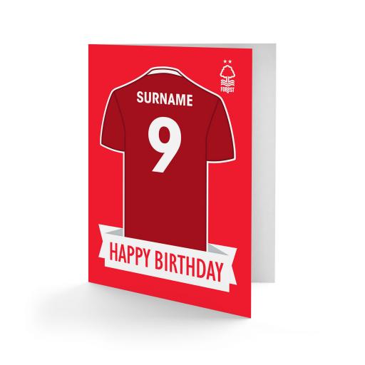 Nottingham Forest FC Shirt Birthday Card