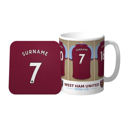 West Ham United FC Dressing Room Mug & Coaster Set