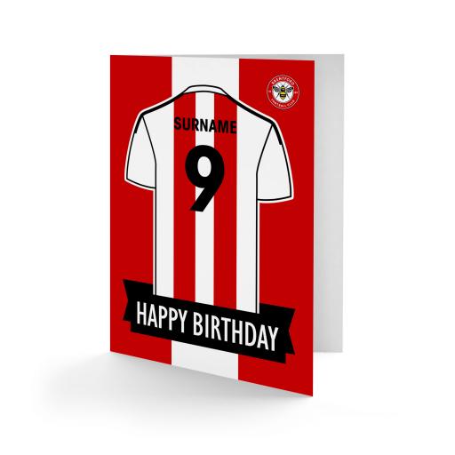 Brentford FC Shirt Birthday Card