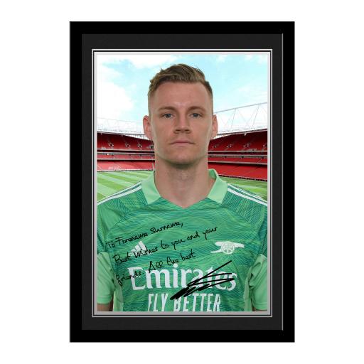 Arsenal FC Leno Autograph Photo Framed