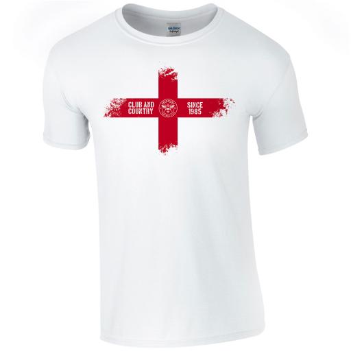 Brentford FC Club and Country Adult T-Shirt (White)