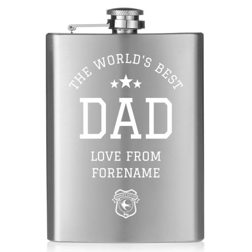 Cardiff City FC World's Best Dad Hip Flask