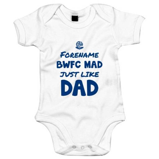 Bolton Wanderers FC Mad Like Dad Baby Bodysuit