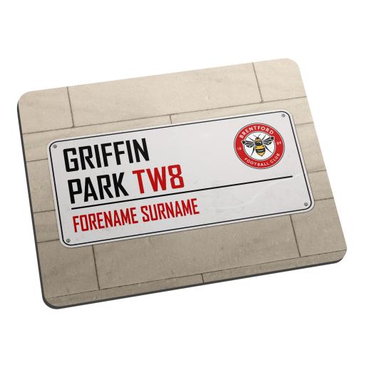 Brentford F.C STRIPE Personalised Mouse Mat 