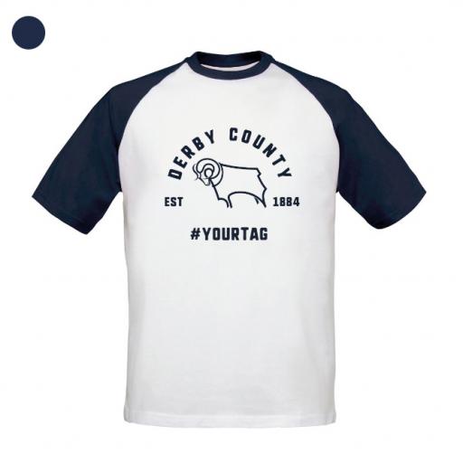 Derby County Vintage Hashtag Baseball T-Shirt