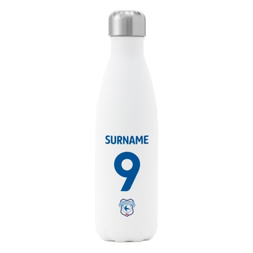 Cardiff City FC Back of Shirt Insulated Water Bottle - White