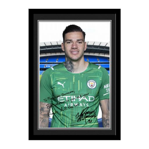 Manchester City FC Ederson Autograph Photo Framed