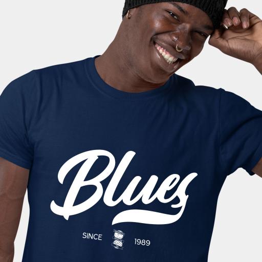 Birmingham City FC Rubber Print Men's T-Shirt - Navy
