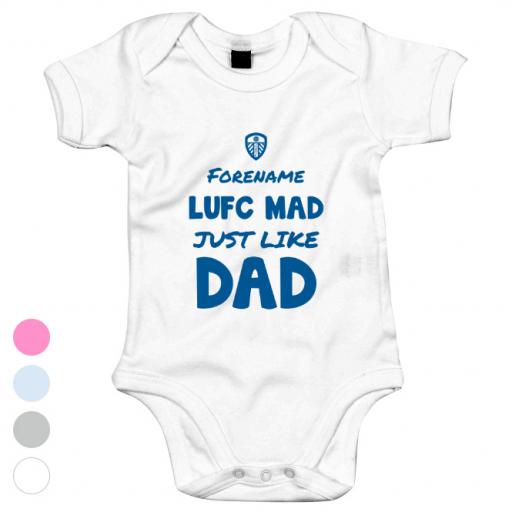 Leeds United FC Mad Like Dad Baby Bodysuit