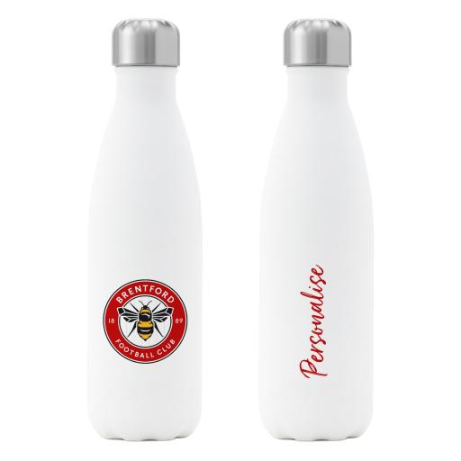 Brentford FC Crest Insulated Water Bottle - White