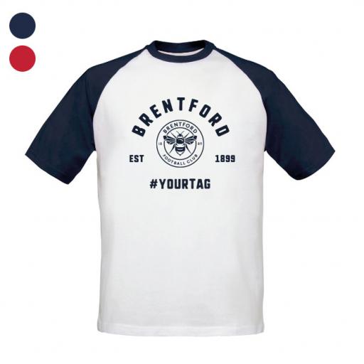 Brentford FC Vintage Hashtag Baseball T-Shirt
