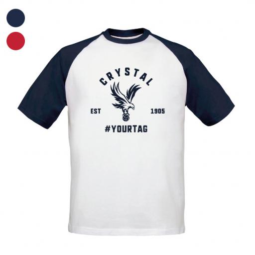 Crystal Palace FC Vintage Hashtag Baseball T-Shirt