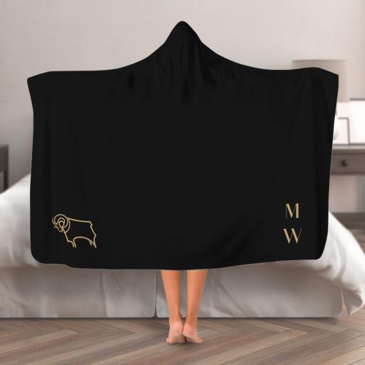 Derby County Initials Hooded Blanket (Adult)