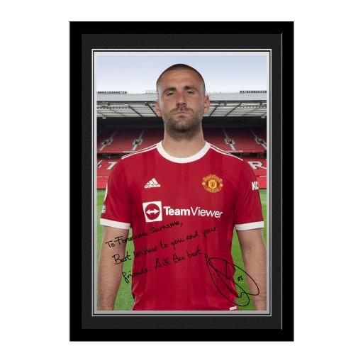 Manchester United FC Shaw Autograph Photo Framed
