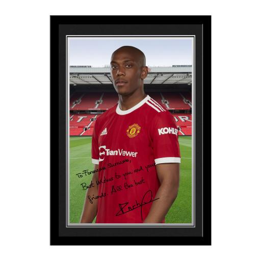 Manchester United FC Martial Autograph Photo Framed