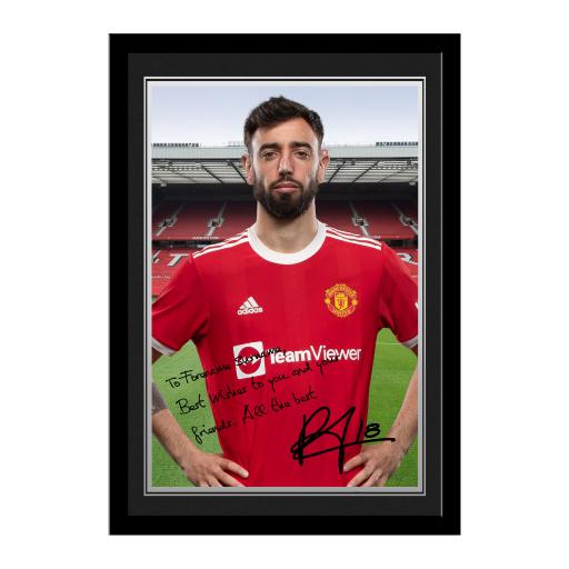 Manchester United FC Fernandes Autograph Photo Framed
