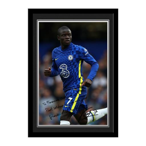 Chelsea FC Kante Autograph Photo Framed