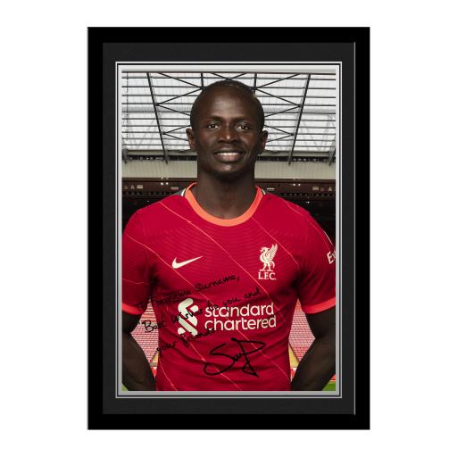 Liverpool FC Mané Autograph Photo Framed