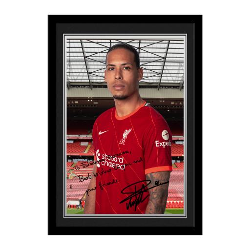 Liverpool FC Van Dijk Autograph Photo Framed