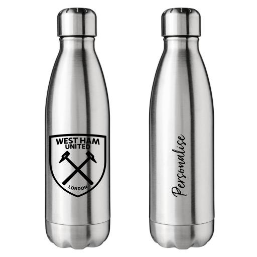 West Ham United FC Crest Silver Insulated Water Bottle