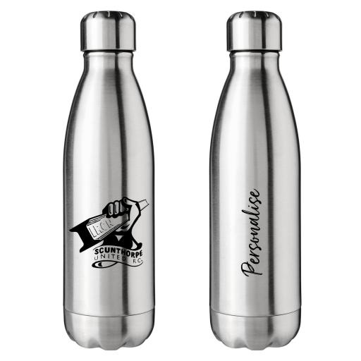 Scunthorpe United FC Crest Silver Insulated Water Bottle