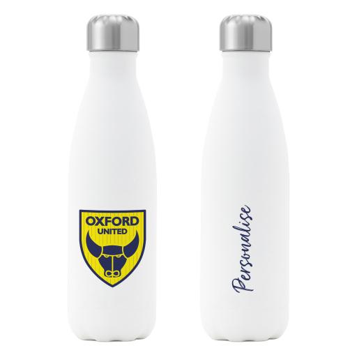 Oxford United FC Crest Insulated Water Bottle - White