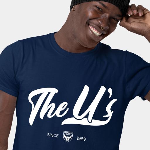Oxford United FC Rubber Print Men's T-Shirt - Navy