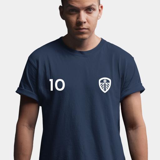 Leeds United FC Retro Men's T-Shirt - Navy