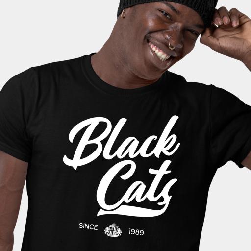 Sunderland AFC Rubber Print Men's T-Shirt - Black