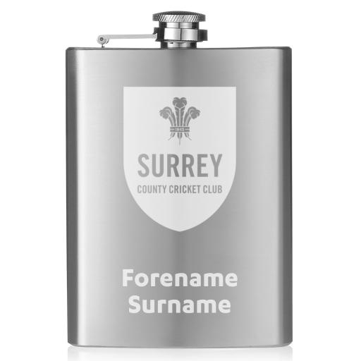 Surrey CCC Crest Hip Flask