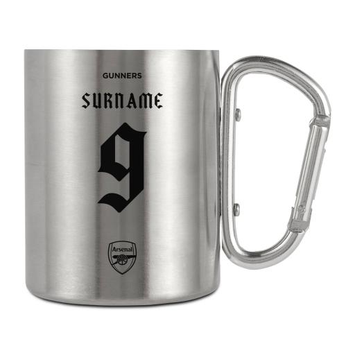 Arsenal FC Back of Shirt Stainless Steel Camping Mug with Carabiner Handle