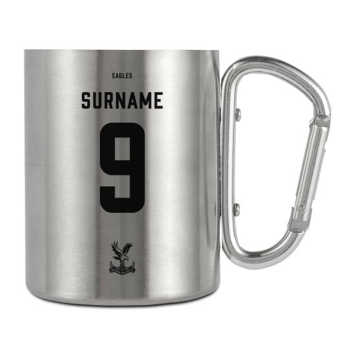 Crystal Palace FC Back of Shirt Stainless Steel Camping Mug with Carabiner Handle