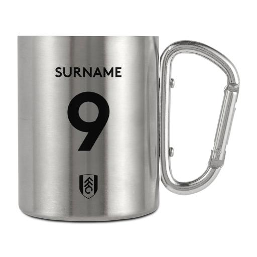 Fulham FC Back of Shirt Stainless Steel Camping Mug with Carabiner Handle