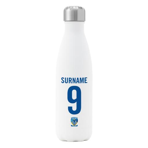Warrington Wolves Back of Shirt Insulated Water Bottle - White