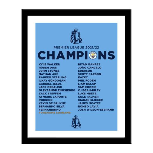 Manchester City FC Premier League Champions 2022 Framed Print
