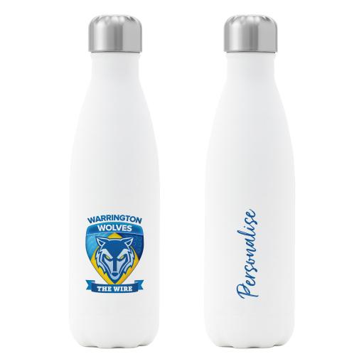 Warrington Wolves Crest Insulated Water Bottle - White